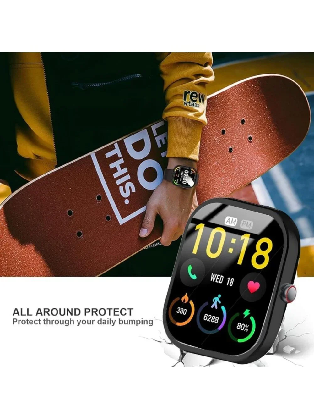 Soft Slim TPU Smart Watch Case - Anti-Scratch Protective Bumper Cover for 1.91